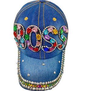 Boss Baseball Hat for Women, Bling Rhinestone Hats, Diamond  Crystal Colorful